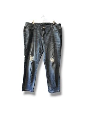 Plus Size Distressed Ankle Skinny Jeans